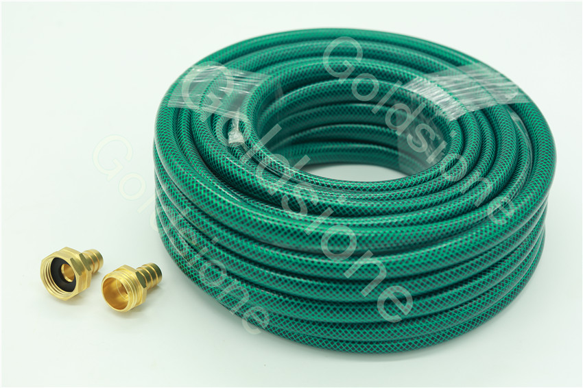 PVC garden hose with copper fitting