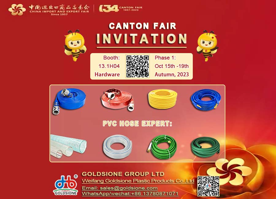 Discover Excellent PVC Hose with Goldsione at the 134th Autumn Canton Fair